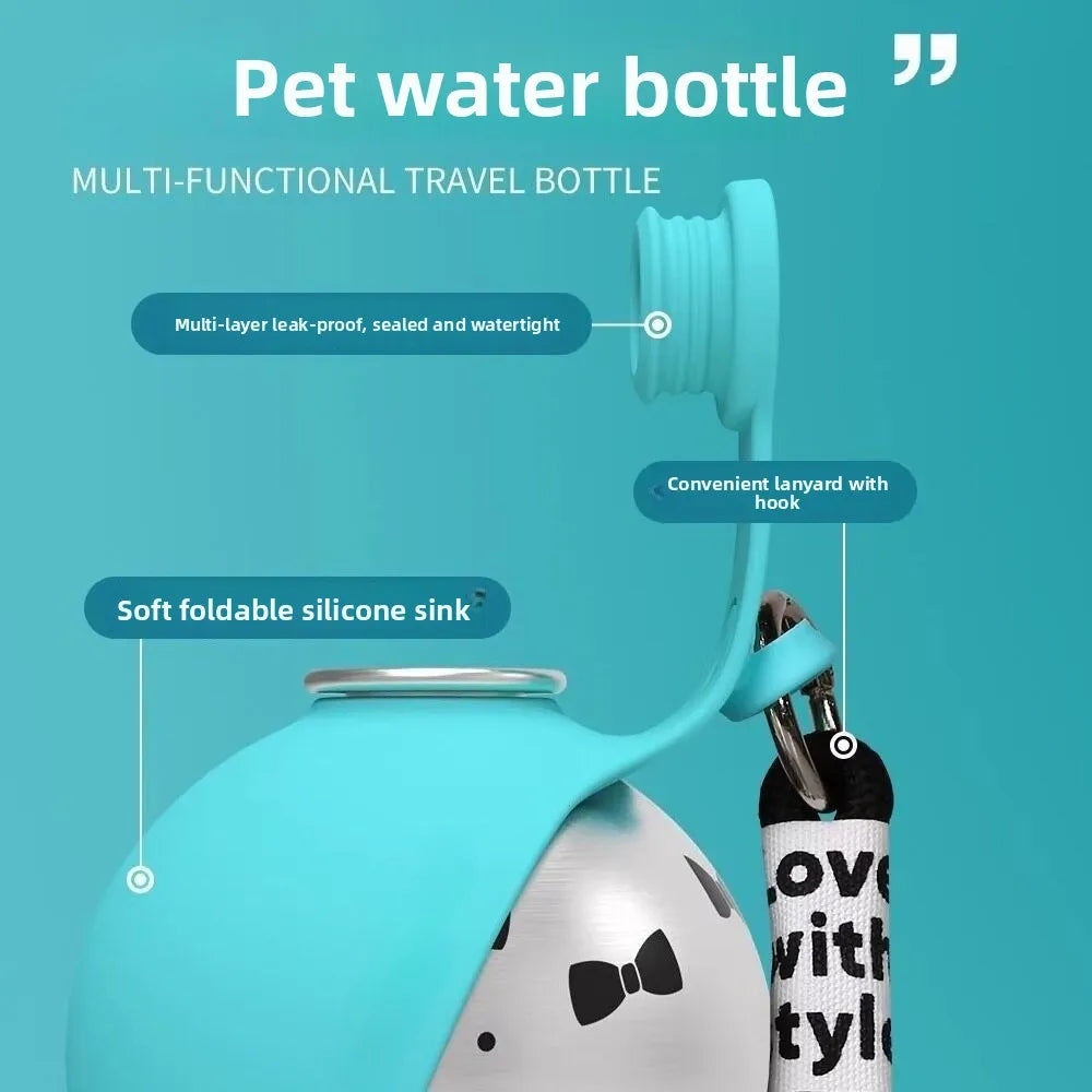 PawSip™-Dog water bottle with removable silicone bowl